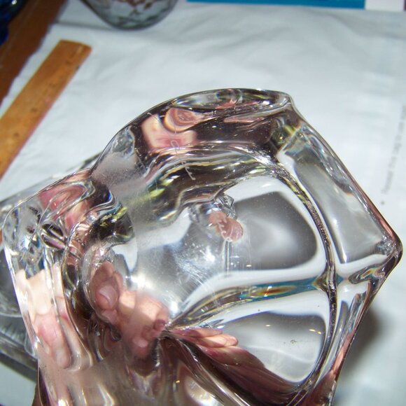 Vintage Sign Daum France Crystal Sculpture Bowl Trinket Holder or Display Piece - Picture 4 of 16